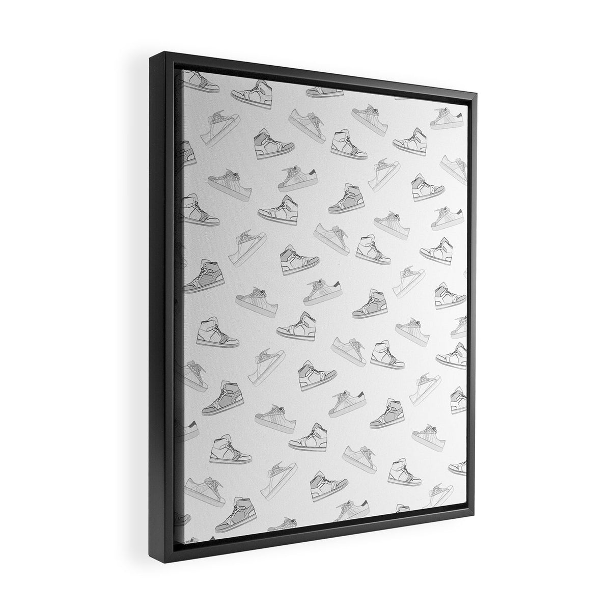 sneaker shoe pattern - retro sneaker illustration design Framed Canvas Print Gallery Image 2