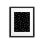 sneaker shoe pattern - white retro sneaker illustration on bla Framed Art Print Gallery Image 5