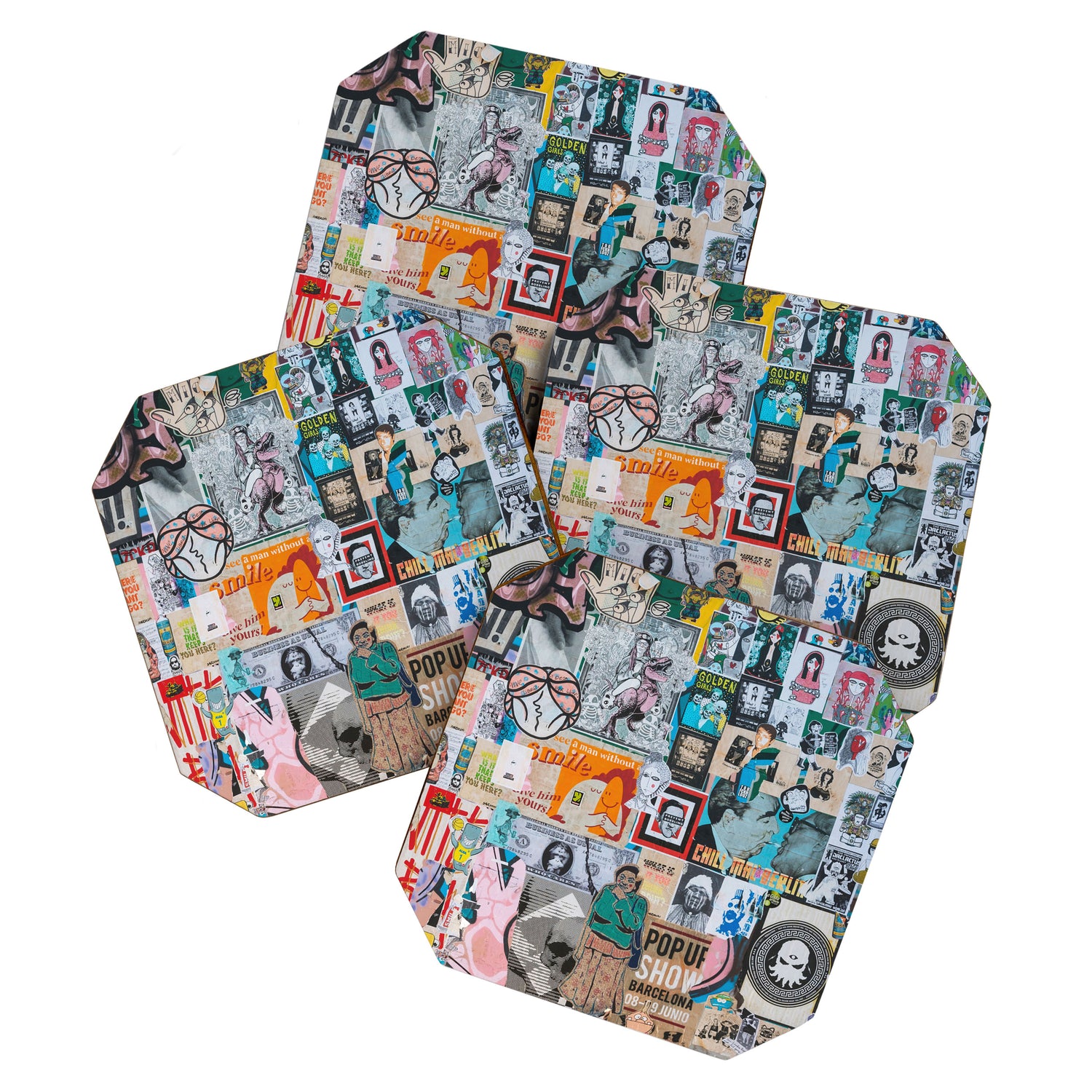 Sticker and graffiti wall background 6 - Berlin street art photography Coaster Gallery Image 1