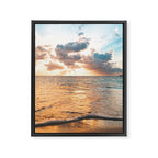 sunset sky over ocean - beach with sunset sky horizon Framed Canvas Print Gallery Image 6