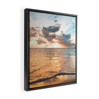 sunset sky over ocean - beach with sunset sky horizon Framed Canvas Print Gallery Image 2