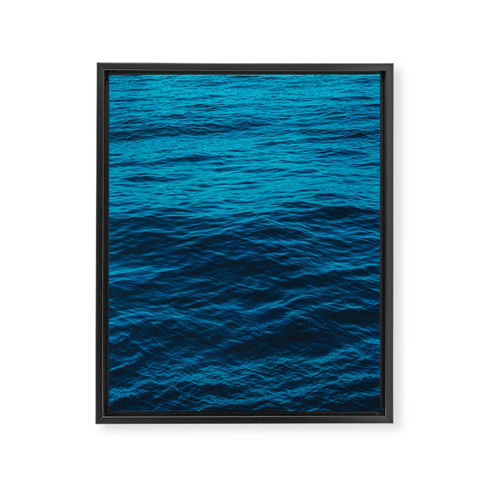 water surface, Blue ocean waves - deep blue sea Framed Canvas Print Gallery Image 1