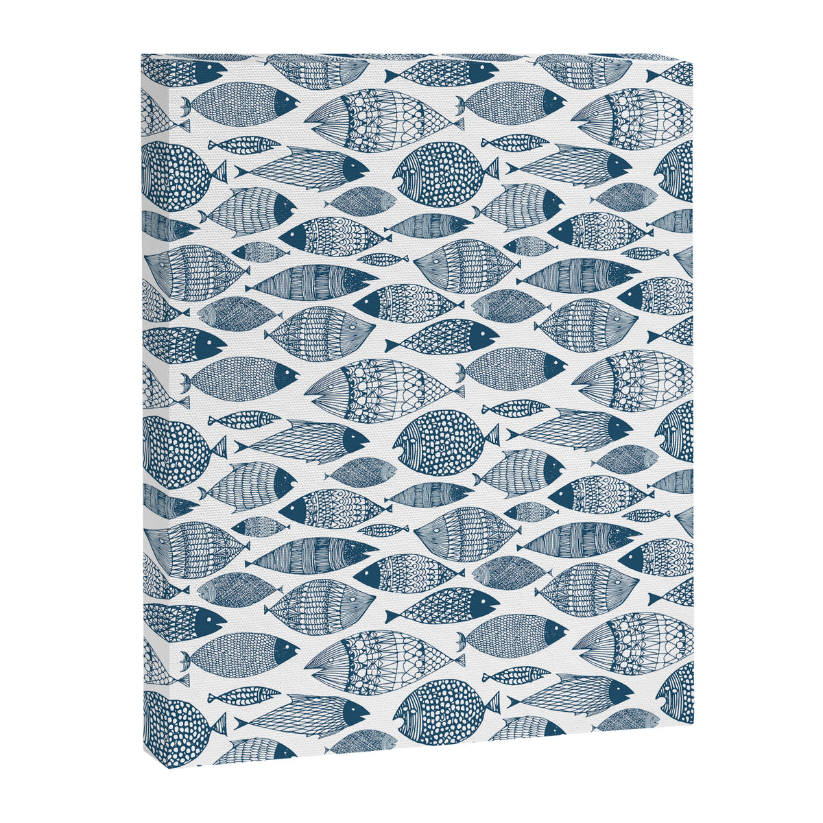 Blue Fish White Canvas Print Gallery Image 8