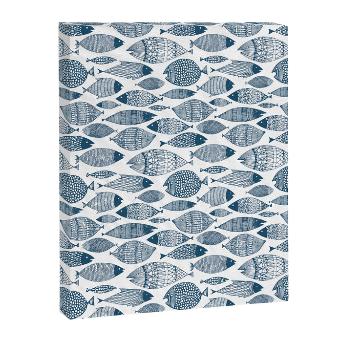 Blue Fish White Canvas Print Gallery Image 1