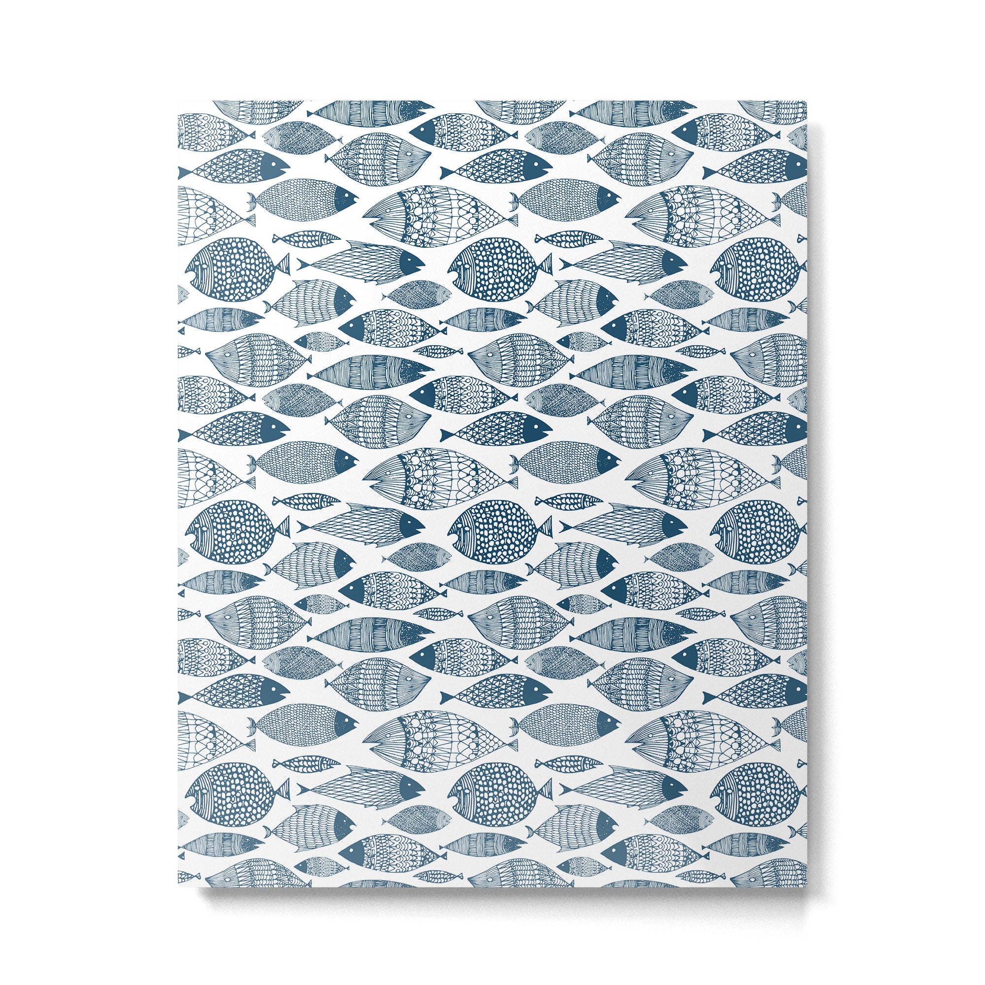 Blue Fish White Metal Print Gallery Image 6