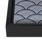 Japanese Waves Navy Framed Canvas Print Gallery Image 3