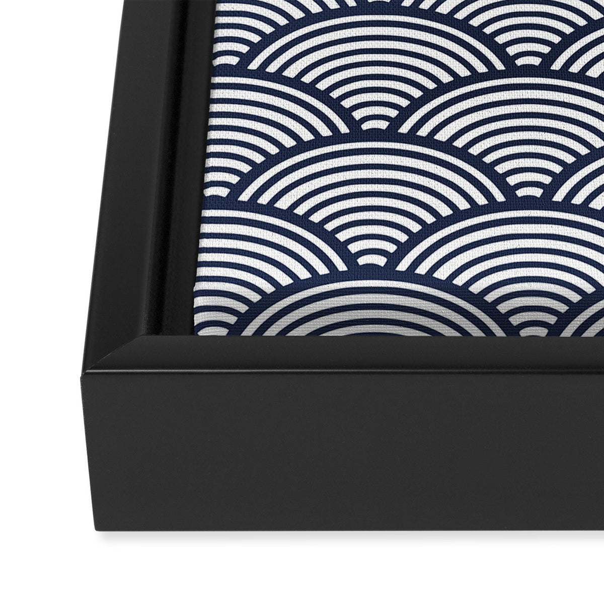 Japanese Waves Navy Framed Canvas Print Gallery Image 3