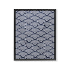 Japanese Waves Navy Framed Canvas Print Gallery Image 8