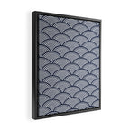 Japanese Waves Navy Framed Canvas Print Gallery Image 2