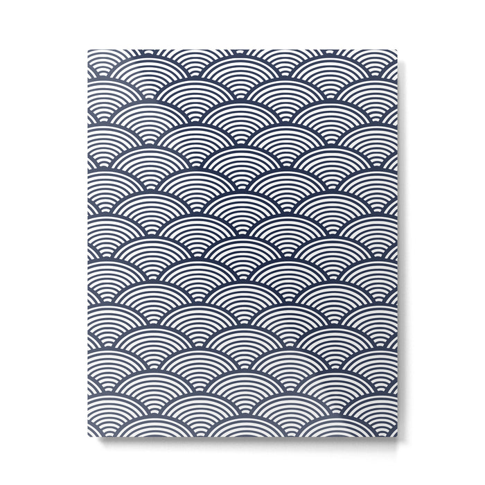 Japanese Waves Navy Metal Print Gallery Image 1