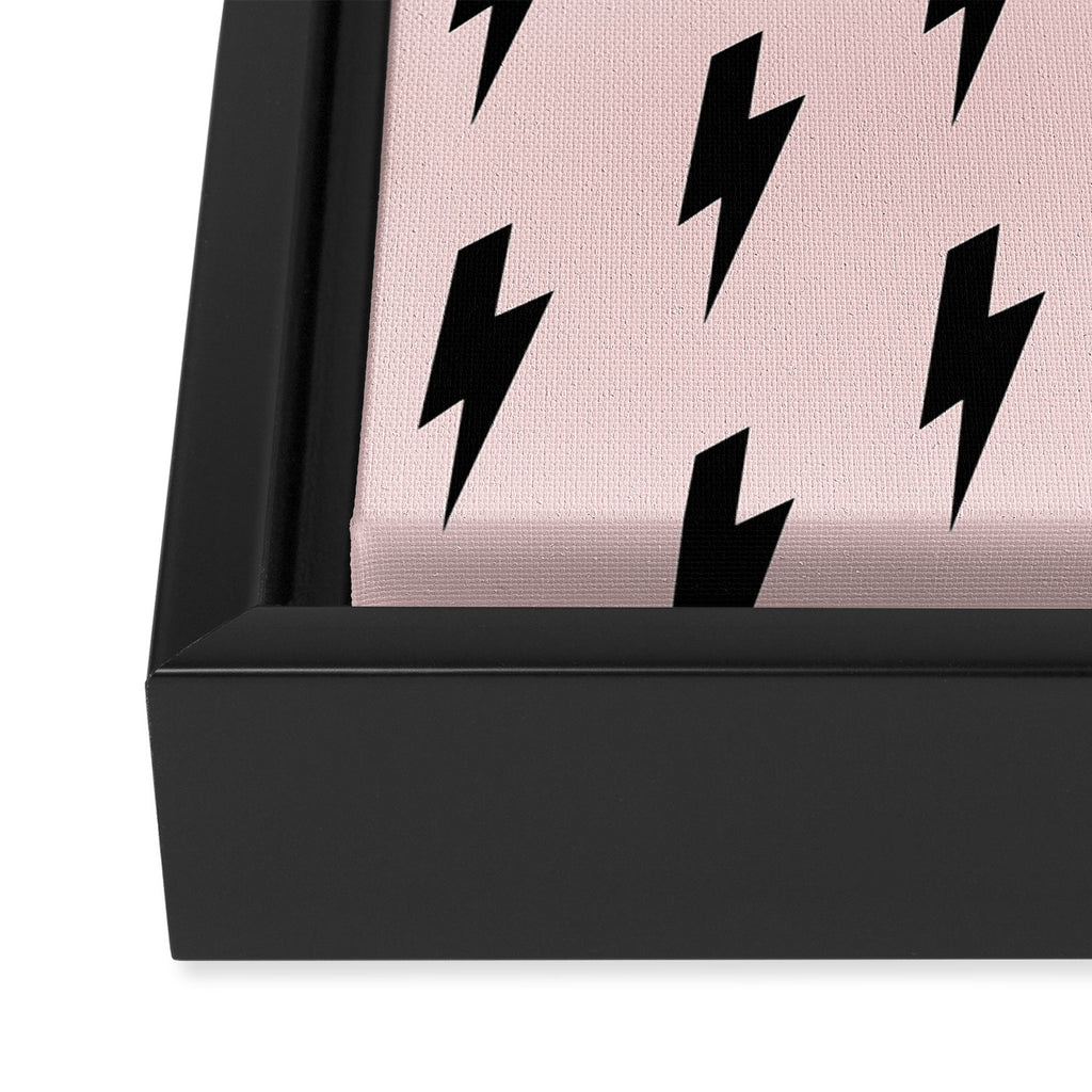 Lightning Bolts Blush Framed Canvas Print Gallery Image 3