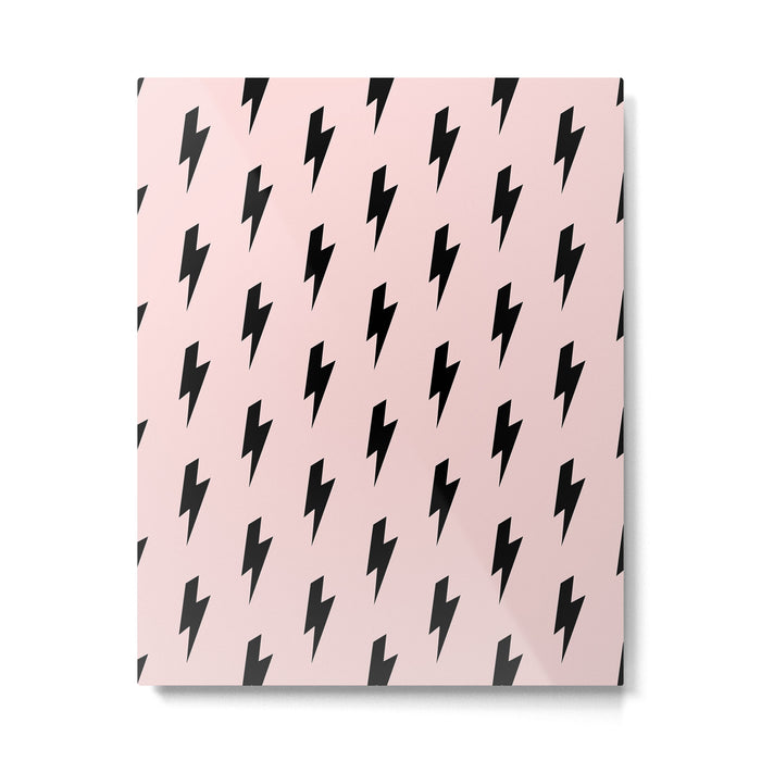 Lightning Bolts Blush Metal Print Gallery Image 1