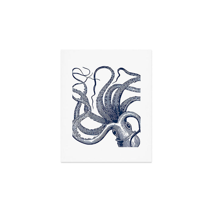 Octopus Navy Art Print Gallery Image 1