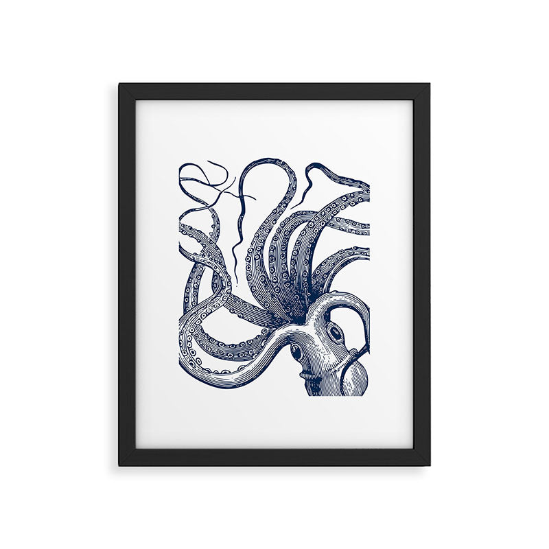 Octopus Navy Framed Art Print Gallery Image 6