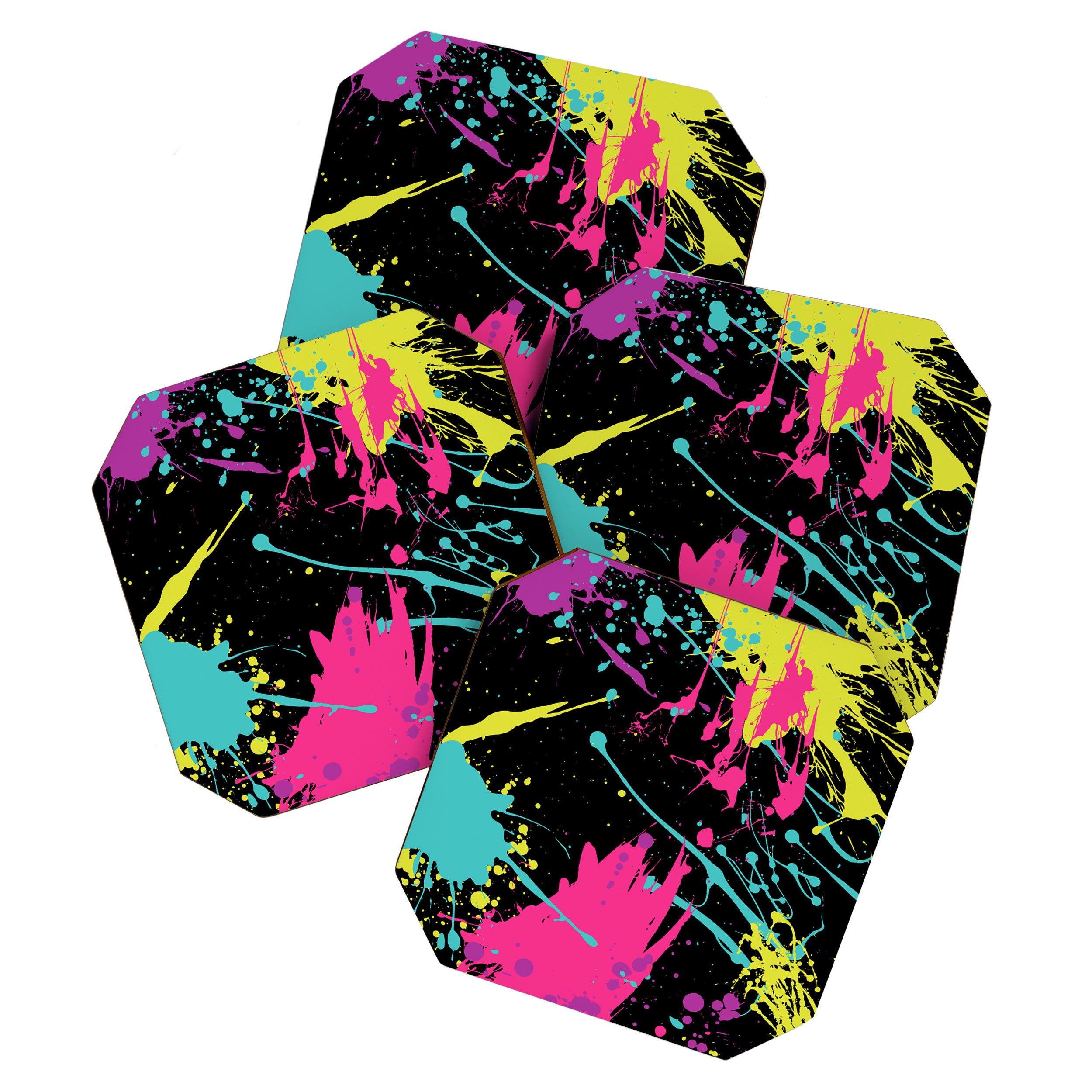 Splatter Paint Black Coaster Gallery Image 1
