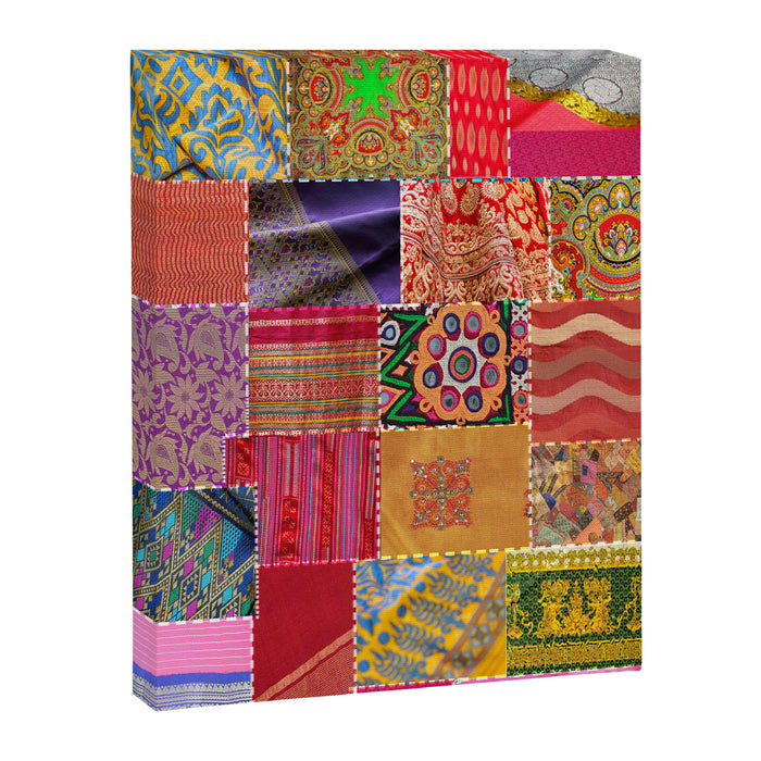 Boho Sari Patchwork Quilt Canvas Print Gallery Image 1