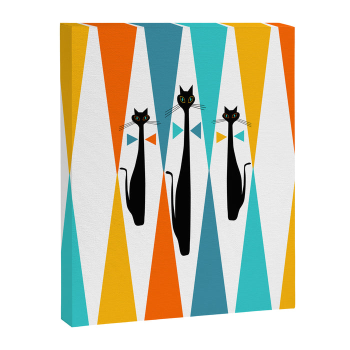 MidCentury Modern Art 10 Jester Cats Canvas Print Gallery Image 1