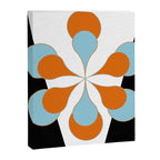 Mid-Century Modern Art 1.4 Aqua Orange Flower Canvas Print Gallery Image 6