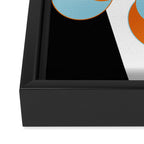 Mid-Century Modern Art 1.4 Aqua Orange Flower Framed Canvas Print Gallery Image 3