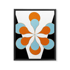 Mid-Century Modern Art 1.4 Aqua Orange Flower Framed Canvas Print Gallery Image 6