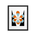Mid-Century Modern Art 1.4 Aqua Orange Flower Framed Art Print Gallery Image 4