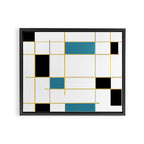 MidCentury Modern Art Aqua Gold Black Framed Canvas Print Gallery Image 3