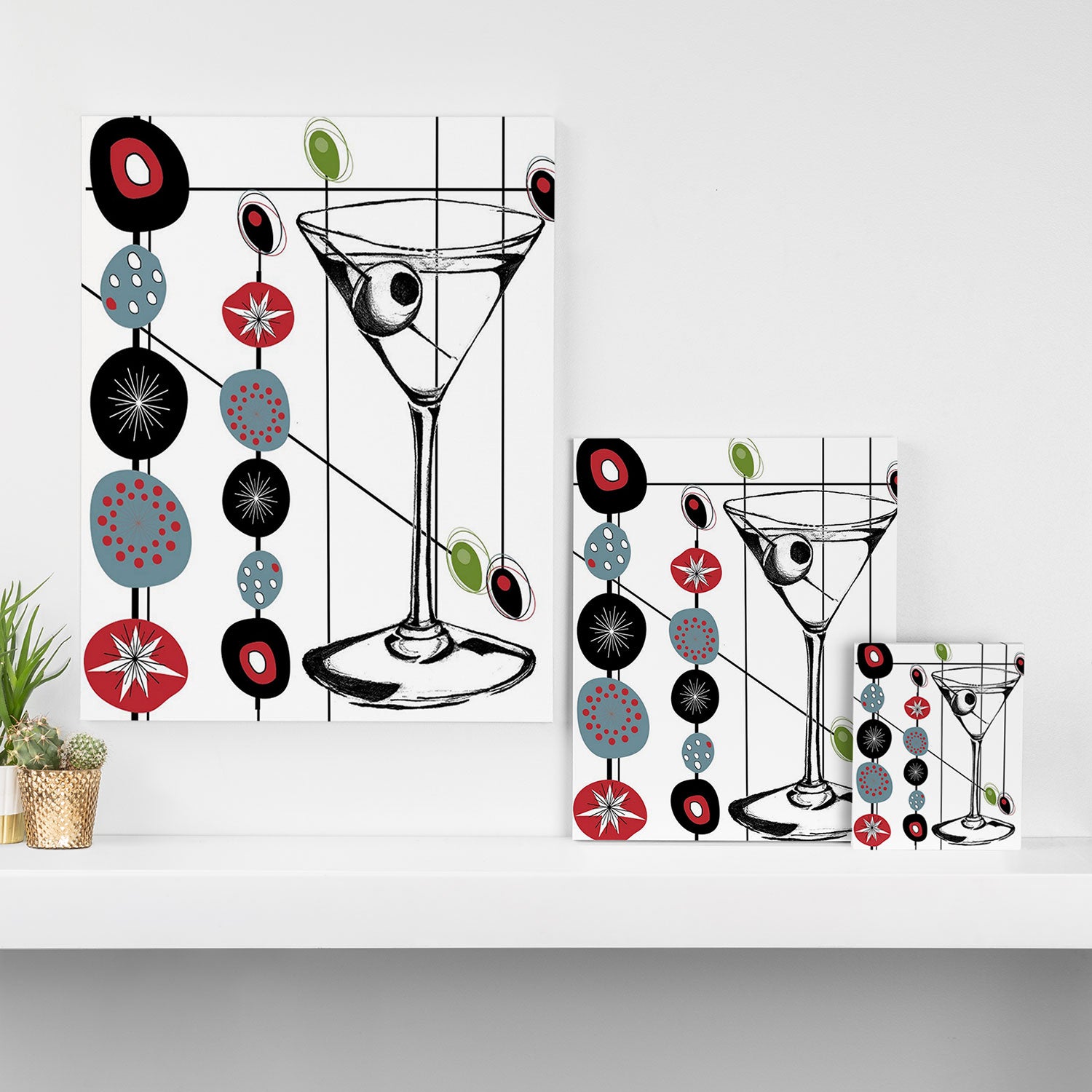 Mid-Century Modern Art Atomic Cocktail 3.0 Canvas Print Gallery Image 3