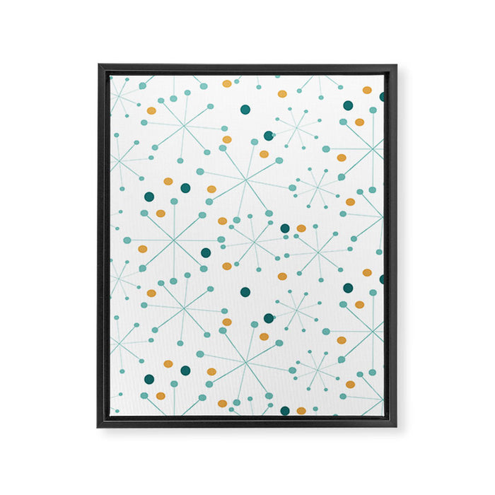 Mid-Century Modern Art Atomic StarDots Pattern 1.0 Framed Canvas Print Gallery Image 1