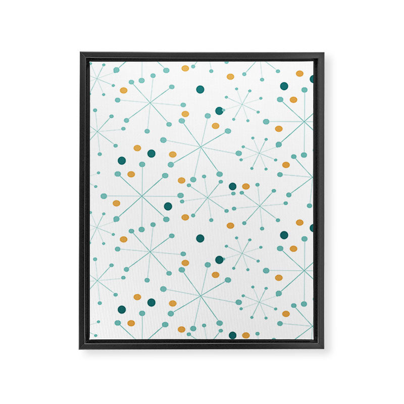 Mid-Century Modern Art Atomic StarDots Pattern 1.0 Framed Canvas Print Gallery Image 3