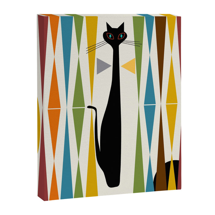 Mid-Century Modern Art Cat 2 Canvas Print Gallery Image 1