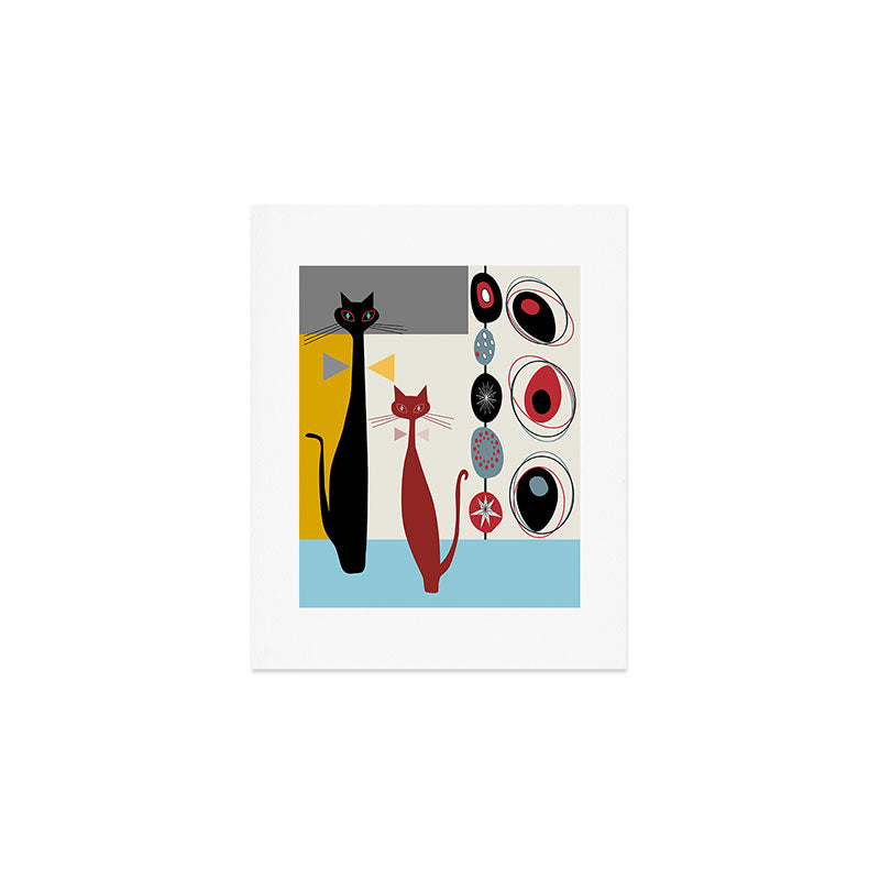 Mid-Century Modern Art Cats Art Print Gallery Image 1