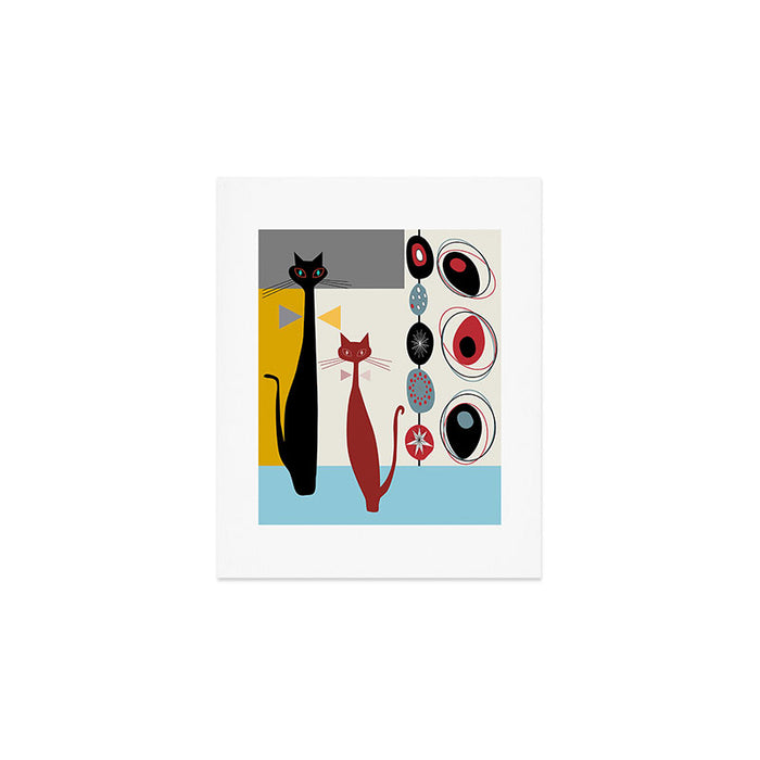 Mid-Century Modern Art Cats Art Print Gallery Image 1