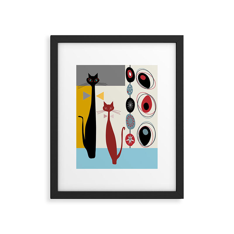 Mid-Century Modern Art Cats Framed Art Print Gallery Image 4