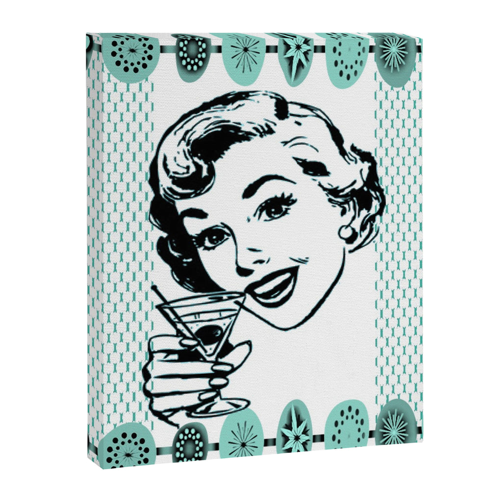 Mid-Century Modern Art Cocktail Teal Canvas Print Gallery Image 3