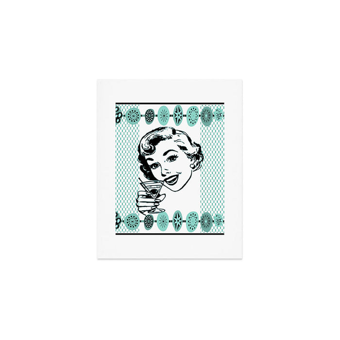 Mid-Century Modern Art Cocktail Teal Art Print Gallery Image 1