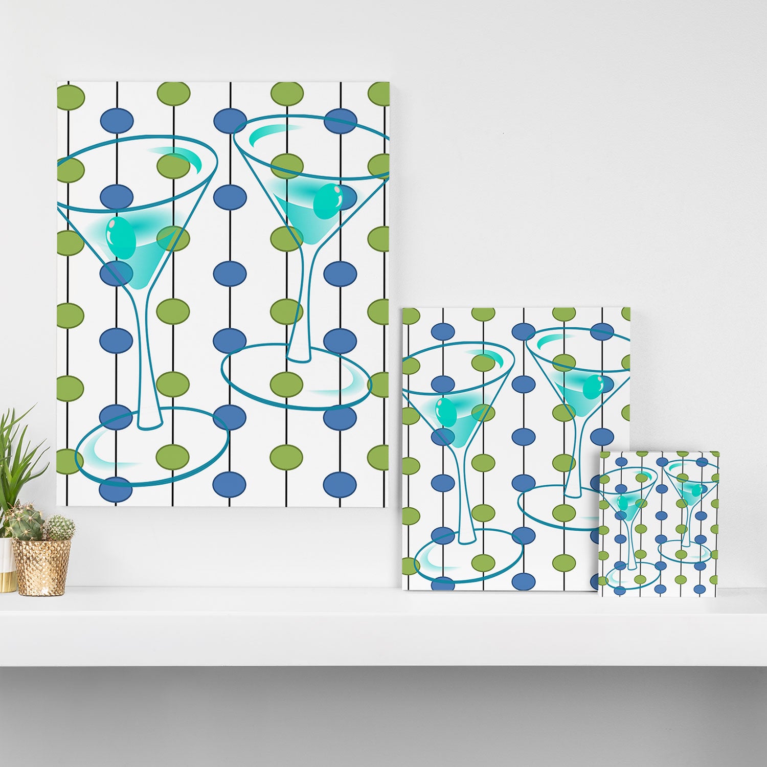 Mid-Century Modern Atomic Art Cocktails 1.0 Canvas Print Gallery Image 3