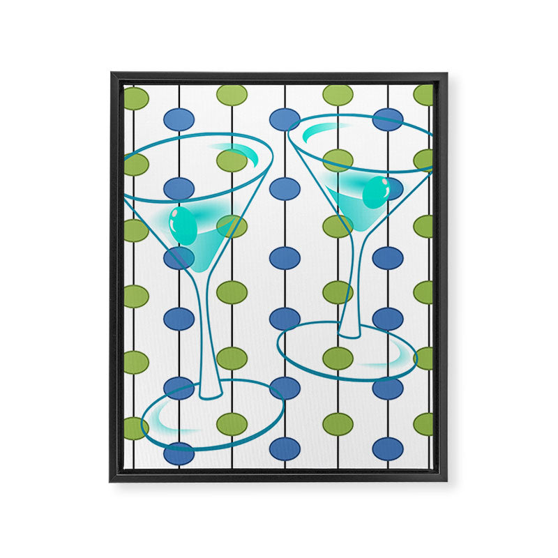 Mid-Century Modern Atomic Art Cocktails 1.0 Framed Canvas Print Gallery Image 3