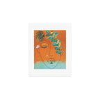 Monoline Woman Gilded Flowers Art Print Gallery Image 1