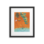 Monoline Woman Gilded Flowers Framed Art Print Gallery Image 6