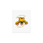 Retro Rainbow Roller Skates Let The Good Times Roll Yellow Art Print Gallery Image 1