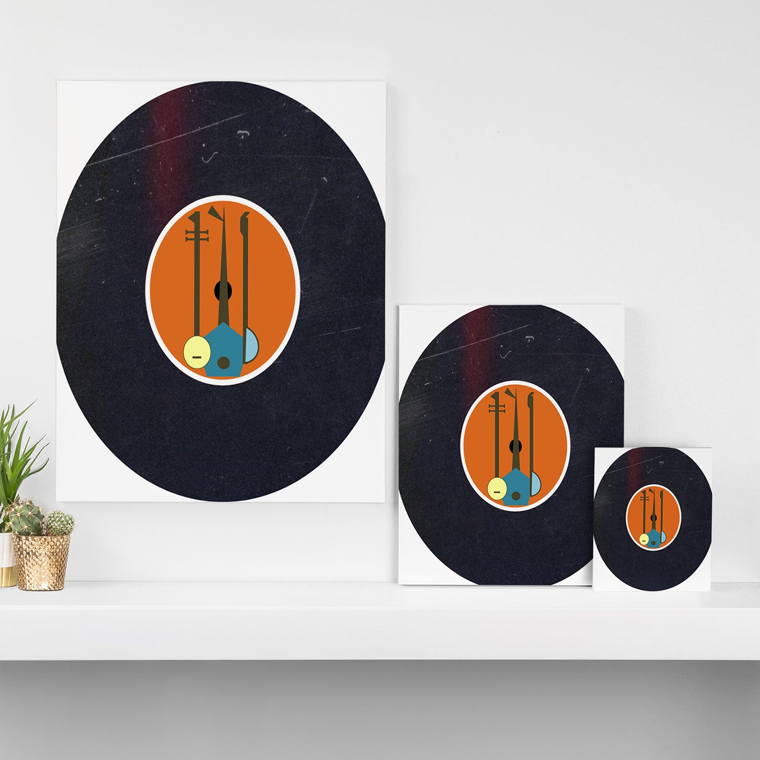 Vinyl Record Art Mid-Century Modern Musical Instruments 1.1  Canvas Print Gallery Image 3