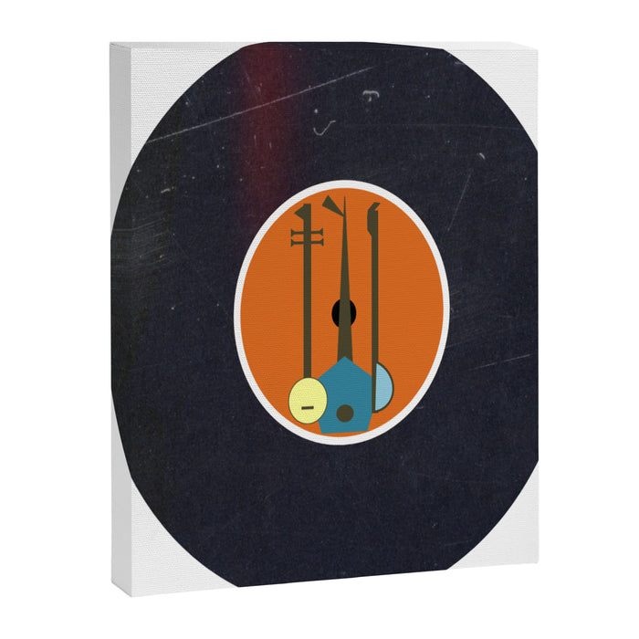 Vinyl Record Art Mid-Century Modern Musical Instruments 1.1  Canvas Print Gallery Image 1