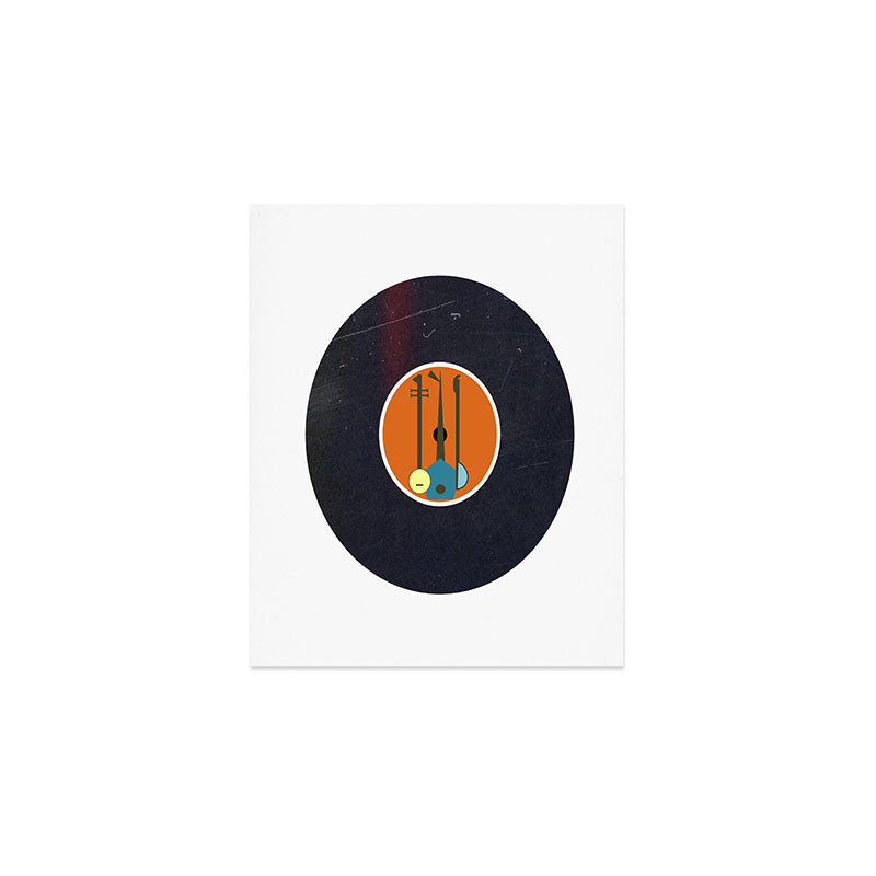 Vinyl Record Art Mid-Century Modern Musical Instruments 1.1  Art Print Gallery Image 1