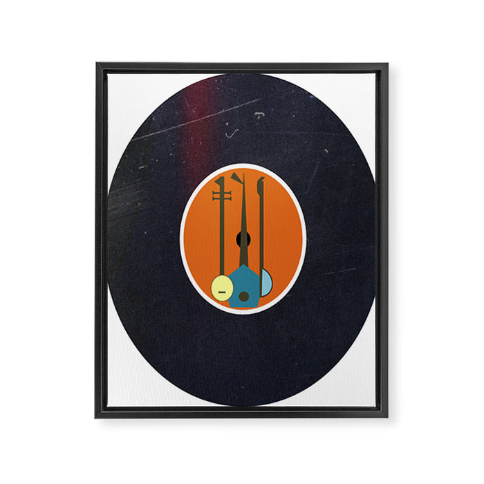 Vinyl Record Art Mid-Century Modern Musical Instruments 1.1  Framed Canvas Print Gallery Image 1