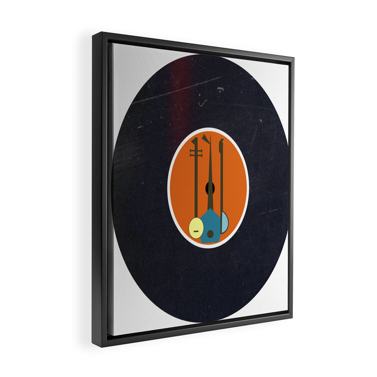Vinyl Record Art Mid-Century Modern Musical Instruments 1.1  Framed Canvas Print Gallery Image 2