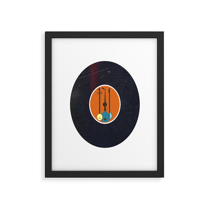 Vinyl Record Art Mid-Century Modern Musical Instruments 1.1  Framed Art Print Gallery Image 1