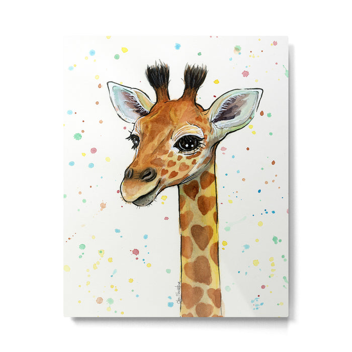 Baby Giraffe Metal Print Gallery Image 1