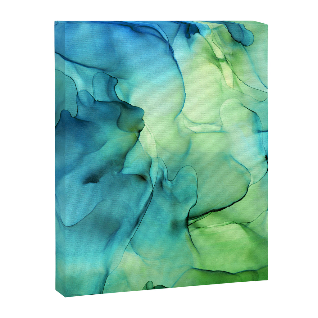 Blue Green Spring Marble Abstract Ink Painting Canvas Print Gallery Image 6