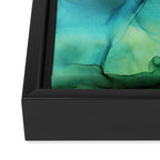 Blue Green Spring Marble Abstract Ink Painting Framed Canvas Print Gallery Image 3