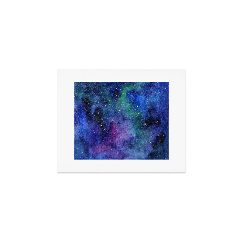 Colorful Galaxy Space Watercolor Art Print Gallery Image 1